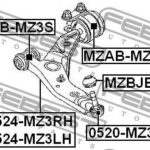 Сайлентблок (с кроншт) рычага задний MAZDA 3 BK 2003-2008 MZAB-MZ3B FEBEST