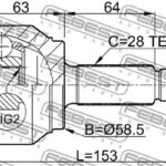 ШРУС НАРУЖНЫЙ 24X58.5X28 MAZDA 3 BK 03- FEBEST