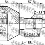 ШРУС НАРУЖНЫЙ 24X52.25X33 OPEL ASTRA J 09- FEBEST