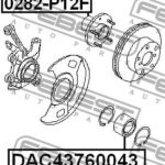 Подшипник ступицы передний NISSAN PRIMERA P12, X-TRAIL T30 DAC43760043 FEBEST