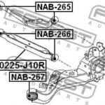 Сайлентблок задн подвески NISSAN QASHQAI+2 JJ10E 2008-2013 NAB-266 FEBEST
