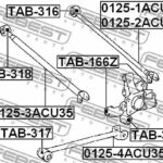 Сайлентблок задн цапфы TOYOTA KLUGER L/V ACU25/MCU25 4WD 2000-2007 TAB-166Z FEBEST