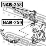 Сайлентблок поворотного кулака NISSAN PRIMERA P12 02-07 NAB-258 FEBEST