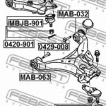 Сайлентблок ниже рычага передний MITSUBISHI PAJERO/MONTERO V80,90# 2006.09- MAB-063 FEBEST