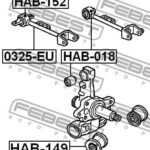 Сайлентблок задн рычага HONDA CR-V II 02-06 HAB-018 FEBEST