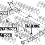 Сайлентблок задн рычага NISSAN ALMERA CLASSIC, PRIMERA P11 1996-2001 NAB-007 FEBEST