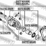 Скоба суппорта задняя MITSUBISHI OUTLANDER CW# 2006-2012 0477C-NA4R FEBEST
