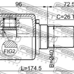 ШРУС ВНУТРЕННИЙ ПРАВЫЙ 22X40X26 SUZUKI GRAND VITARA 95- FEBEST