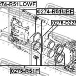 Втулка направляющая суппорта передн нижняя NISSAN PATHFINDER 05-14 0274-R51LOWF FEBEST