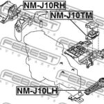 Опора двигателя правая NM-J10RH FEBEST