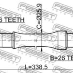 ПОЛУОСЬ ПРАВАЯ 26X338.5X26 SUZUKI SWIFT 05- FEBEST