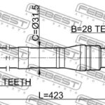 Вал привода правый HYUNDAI SANTA FE 06- 1212-SFBM FEBEST
