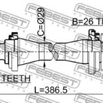 ПОЛУОСЬ ПРАВАЯ 27X386X26 HYUNDAI TUCSON 04- FEBEST