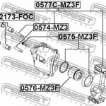 Скоба переднего тормозного суппорта (комплект) (с направляющими) FEBEST