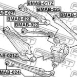 Сайленблок задней цапфы BMW X3 F25 2009-, X4 F26 2014- BMAB-021Z FEBEST