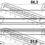 Сальник привода NISSAN PRIMERA P12 2001-2007 (33X56X8X13.7) 95HEY-33560814C FEBEST