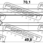 Сальник ступичный задний 49.8X70.1X10.15X10.15 FEBEST