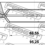 Сальник ступицы (70X95X8X12.4) 95EAS-70950812X FEBEST