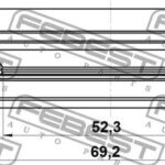 Сальник ступичный передний 52.3X69.2X7.4X10.15 FEBEST 95TBS54690710X
