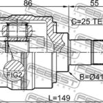 ШРУС внутренний левый HYUNDAI SOLARIS (RUSSIA PLANT-RUS) 2014-2016 1211-SOL2WD FEBEST