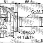 ШРУС НАРУЖНЫЙ 23X50X25 HYUNDAI ELANTRA 00- FEBEST