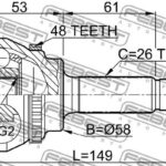 ШРУС НАРУЖНЫЙ 24X58X26 TOYOTA COROLLA 00- FEBEST