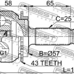 ШРУС НАРУЖНЫЙ 29X57X25 MITSUBISHI LANCER 00- FEBEST