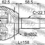 ШРУС НАРУЖНЫЙ 29X52X22 CHEVROLET LANOS 97- FEBEST