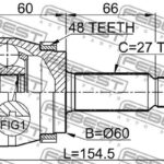 ШРУС НАРУЖНЫЙ ЗАДНИЙ 23X60X27 HYUNDAI TUCSON 04- FEBEST