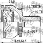 ШРУС НАРУЖНЫЙ 28X57X40 VOLVO S80 07- FEBEST