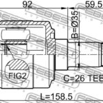 ШРУС ВНУТРЕННИЙ ЛЕВЫЙ 22X35X26 KIA RIO 05- FEBEST