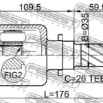 ШРУС ВНУТРЕННИЙ ЛЕВЫЙ 22X35X26 MAZDA 3 BK 03- FEBEST
