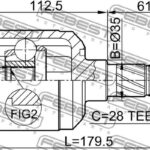 ШРУС ВНУТРЕННИЙ ЛЕВЫЙ 33X35X28 MAZDA 6 GG 02- FEBEST