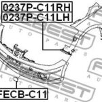 Кронштейн крепления передн бампера правый NISSAN TIIDA 0237P-C11RH FEBEST