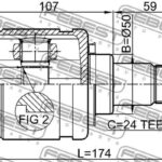 ШРУС ВНУТРЕННИЙ ЛЕВЫЙ 27X50X24 TOYOTA CAMRY 11- FEBEST