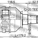 ШРУС внутренний TOYOTA COROLLA E15 0111-ZZT250 FEBEST
