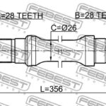 ПОЛУОСЬ ЛЕВАЯ 28X356X28 MAZDA BT-50 06- FEBEST