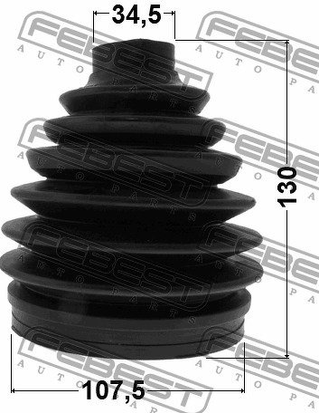 ПЫЛЬНИК ШРУС НАРУЖНЫЙ КОМПЛЕКТ PVC 107X130X34 MITSUBISHI PAJERO 06- FEBEST
