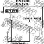 Втулка направляющая суппорта тормозного заднего комплект FEBEST