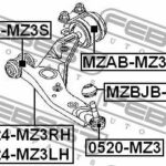 Сайлентблок рычага задний с кроншт MAZDA 3 BK 2003-2008 MZAB-MZ3BRUB FEBEST