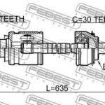 ШРУС НАРУЖНЫЙ С ВАЛОМ 29X635X30 TOYOTA HILUX 04- FEBEST
