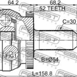 ШРУС внешний 25X54X30 HYUNDAI SANTA FE (DM) 2012- 2210-XM12A52 FEBEST