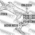 Сайлентблок задний переднего рычага с кронштейном RH FEBEST