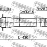 Полуось правая HYUNDAI IX35/TUCSON 10MY 2009- 1212-IX35AT6 FEBEST