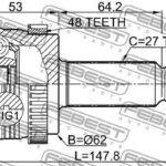 ШРУС внеш задний HYUNDAI IX35/TUCSON 10MY 2009-2015 1210-IX35A48R FEBEST