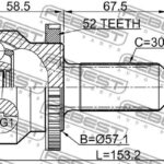 ШРУС НАРУЖНЫЙ ЗАДНИЙ 20X57X30 HYUNDAI SANTA FE 12- FEBEST