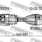 ПРИВОД ПЕРЕДНИЙ ЛЕВЫЙ 25X655X25 HYUNDAI SOLARIS 14- FEBEST
