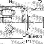 ШРУС ВНУТРЕННИЙ ЛЕВЫЙ 26X60.3X27 SSANG YONG KORANDO 02- FEBEST