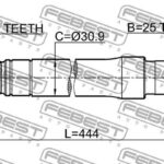 ПОЛУОСЬ ПРАВАЯ 25X444X34 OPEL ASTRA J 09- FEBEST