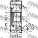 ШРУС КАРДАННОГО ВАЛА 24X80 HYUNDAI TERRACAN 01- FEBEST